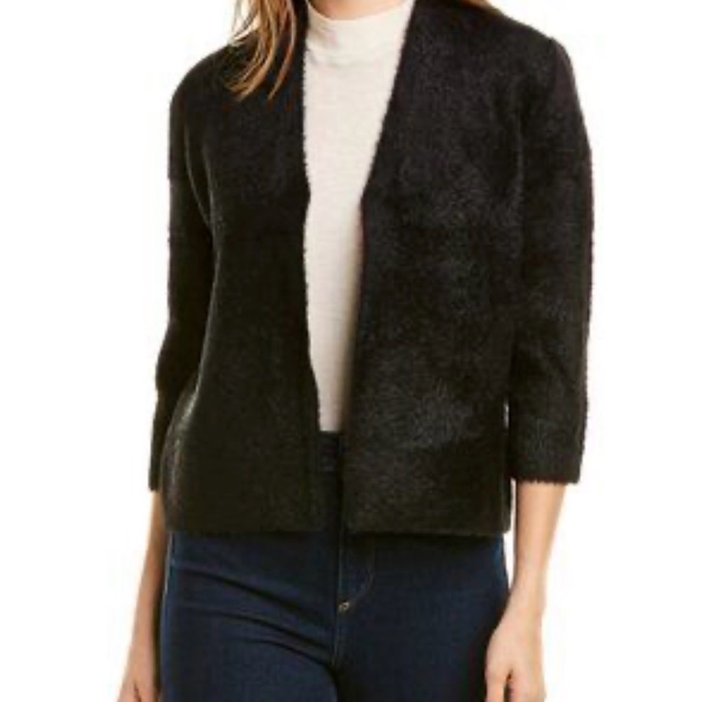 J. McLaughlin Black Fuzzy Open Blazer - Size M